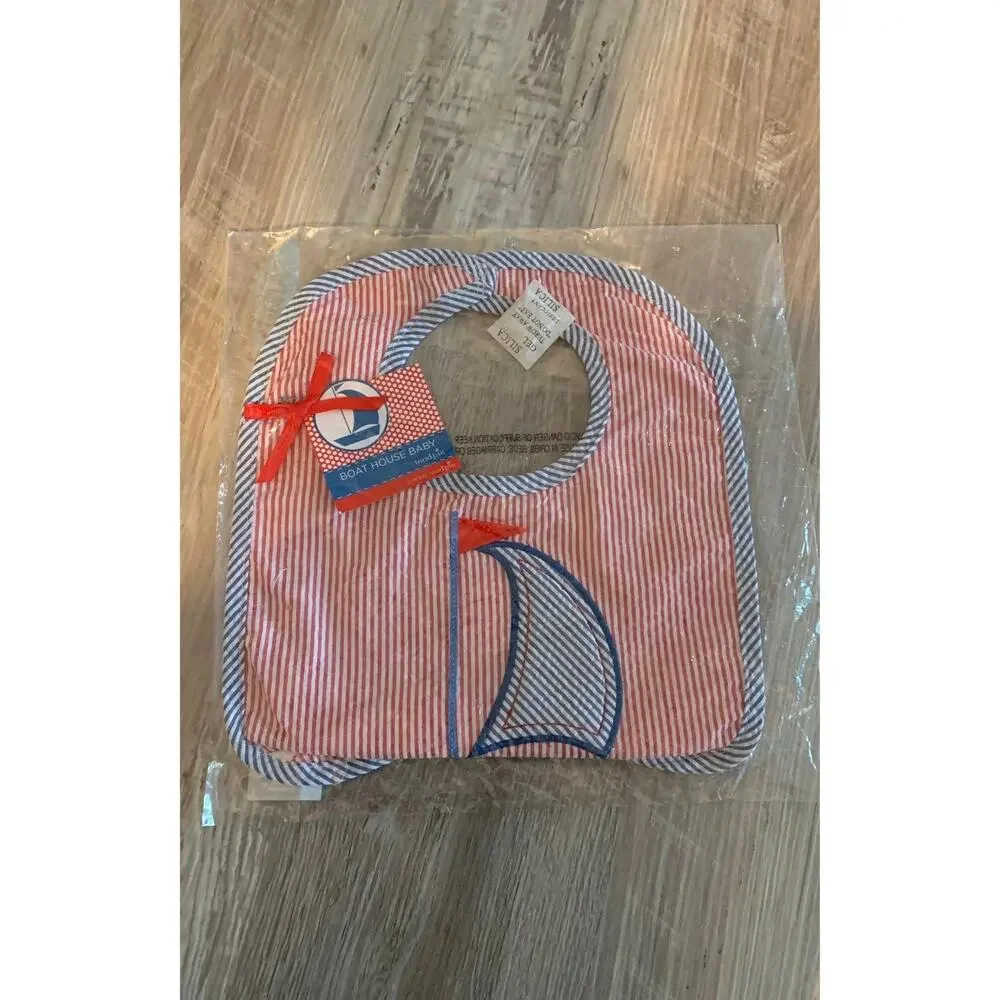 Mud Pie Boat House Baby Bib NIB